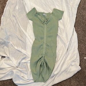 Green Ribbed Knit Dress